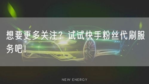 想要更多关注?试试快手粉丝代刷服务吧!