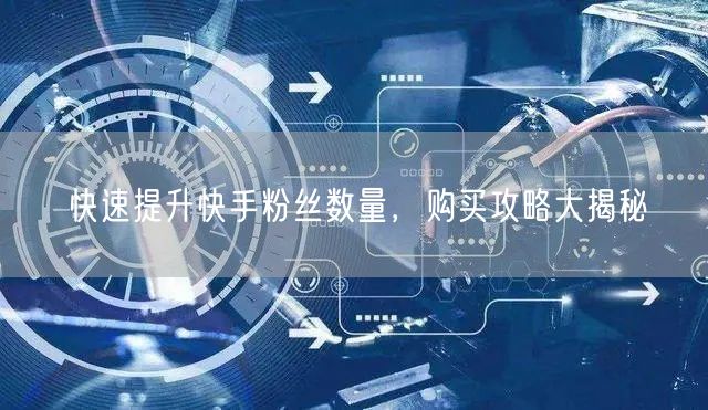 快速提升快手粉丝数量,购买攻略大揭秘